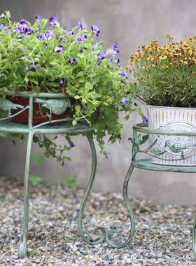 欧式复古铁艺小旧鸟外花凳花架1.19小鸟两套做件花盆庭院花园户装