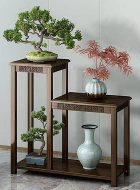 室外阳台置物厅架落地架式花实木客新中SED式绿萝架室内多肉吊兰