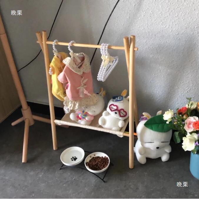 宠物衣架地式泰狗狗衣柜双层thylznj#落实木收纳柜狗衣帽架A字迪