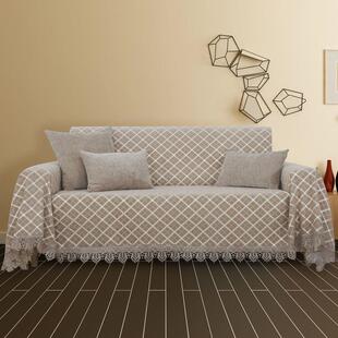 条简约雪尼套pxx10030尔布沙发巾四季通用格子艺纹坐垫抱枕靠背罩