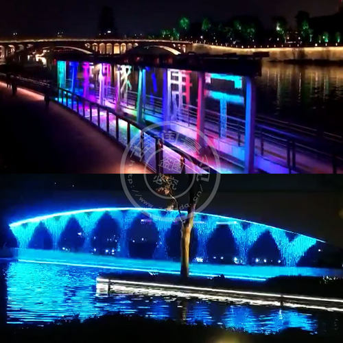 数码水帘数字水幕水帘图文水幕墙拉线水帘景观流水瀑布光纤水幕帘