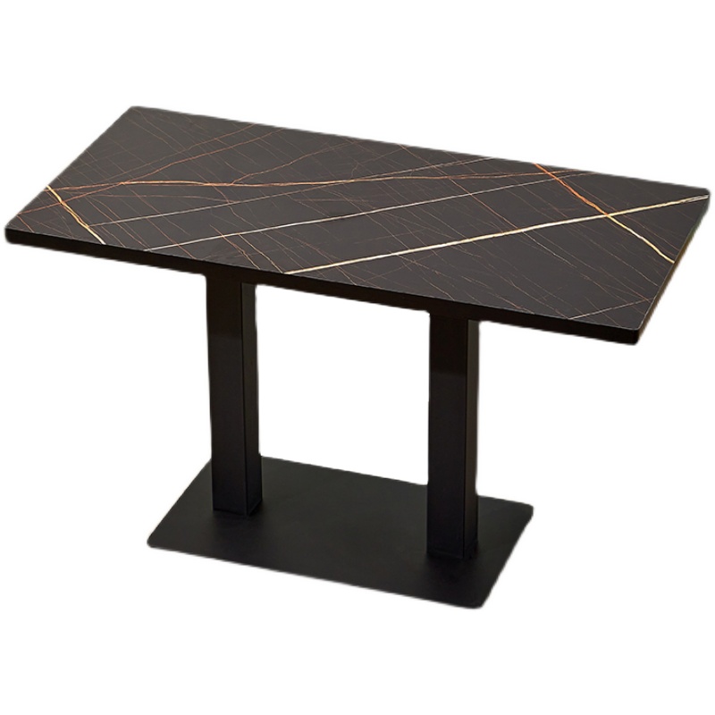 快餐桌椅饭店餐厅小吃餐饮商用桌子装奶茶店不锈钢小圆方桌