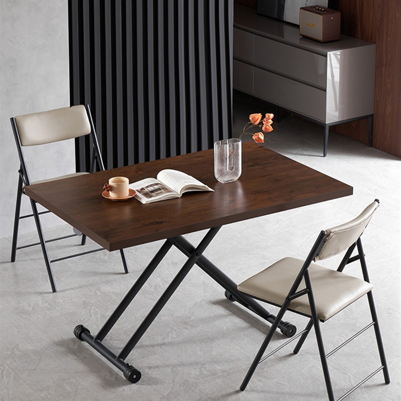 小户型折叠餐桌多功能可升降两用简约家用可移动简易长方形书饭桌