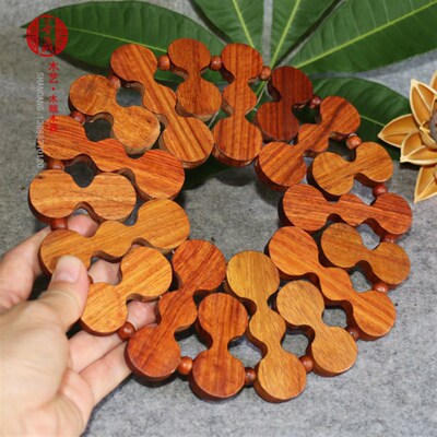 红木垫子 缅甸花梨木鸡翅木圆形加厚实木防烫隔热锅垫碗垫壶垫