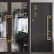 加厚不锈钢金色造型玻璃大门把手氟碳烤漆黑白色酒店包厢木门拉手