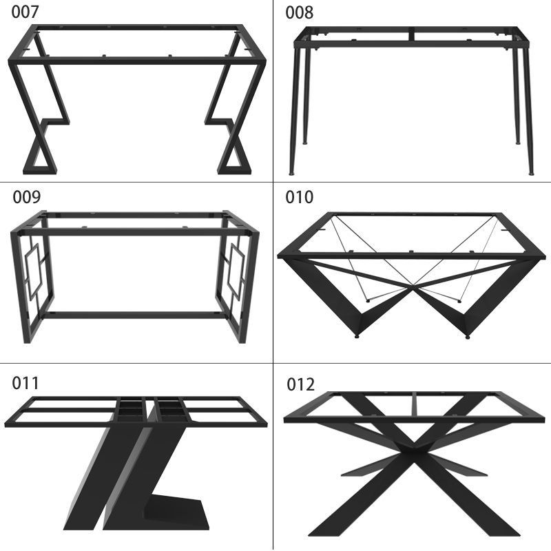 不锈钢大板桌书桌餐桌办公桌吧台脚妆台金属支架简约黑色桌腿定制