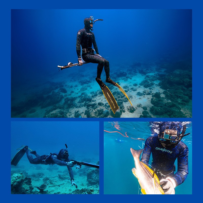 3/5/7MM迷彩渔猎分体潜水服橡胶衣自由潜加厚保暖打鱼半干衣