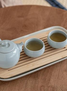 汝窑茶色壶单个壶开片可养小号家用天青侧把茶泡沏茶文人82460拇