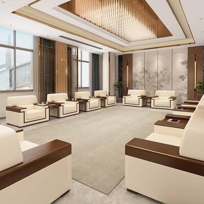 贵宾接待会议沙发茶XG-855胡办公现代商务大会堂会室客布艺单厅人