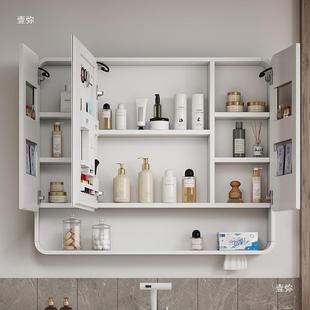 太空铝浴墙室镜柜挂式 卫886间镜带子置生物架收纳洗手间单独镜箱