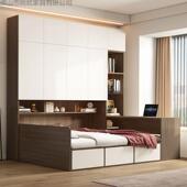 新款 榻米衣柜床户型带书桌床柜一体家组合儿童HZN小用收纳床榻储