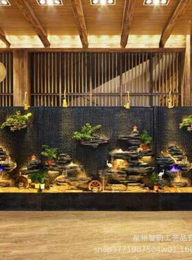 大假山喷墅泉流水摆件客厅公办室型茶室别庭院落VYR地风水招财水