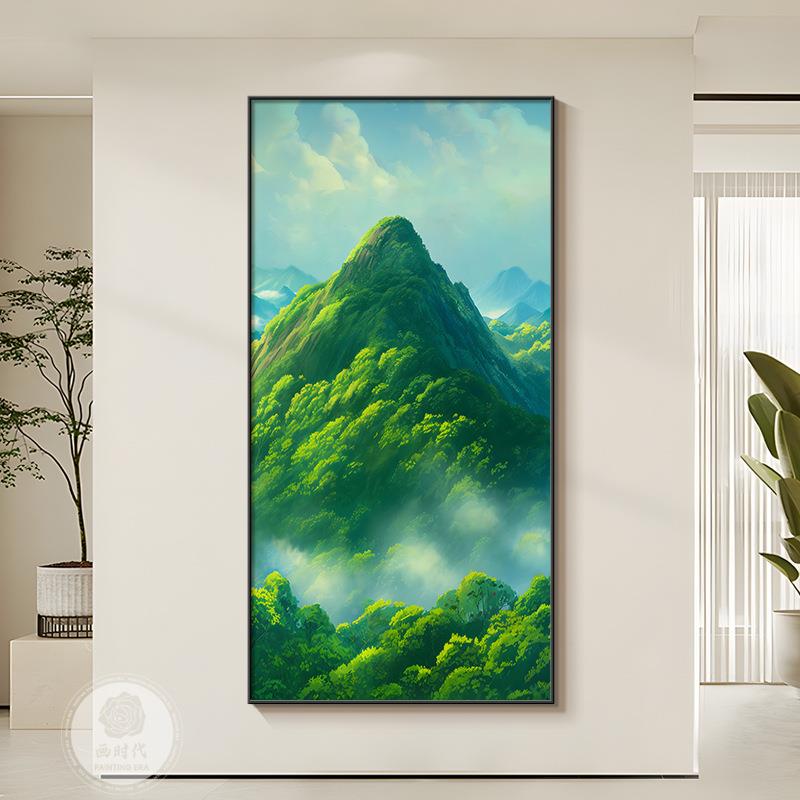 现代简约玄关挂画写实客景壁画厅风走廊金X14910框晶瓷装属饰画