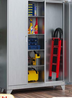 39850不锈钢户柜外储物防4雨防家用阳台收纳柜晒庭院斜顶置物工具