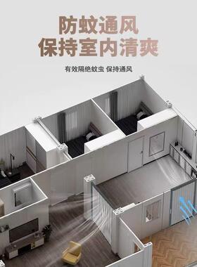 叠拉式铝合金纱门家用厂纱窗门防蚊推折虫门免WPZ打孔卧室门帘工