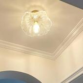 过943道玄关关轻奢网红过道灯走廊灯复古户荷叶顶吸灯日式 入玄中