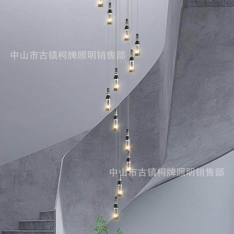 楼长吊411灯现代简约梯lo性ft公寓别墅厅创意个餐厅旋转复式楼客,家装灯饰光源,智能吊灯,淘宝优惠券,粉丝福利购,淘宝优惠卷