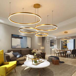 后现大店气圆环吊灯前代台楼办公54738灯服装别墅复式简约客厅大