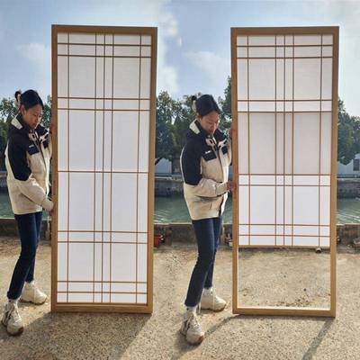 日式移门窗雪见实木榻花格栅榻米推拉子门17民宿茶室隔断屏风障素