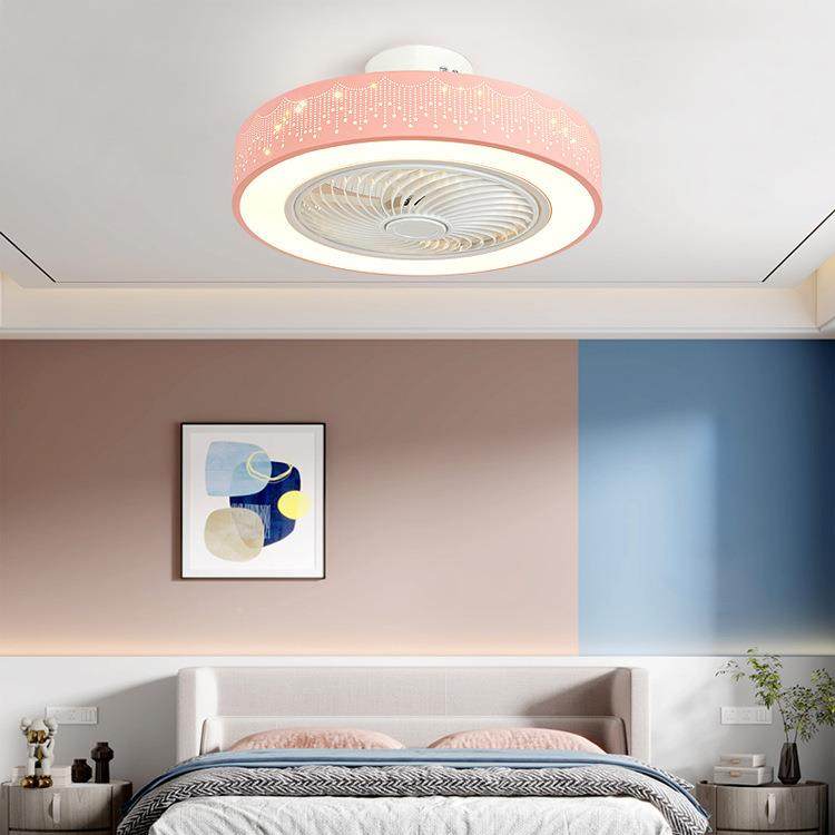 吸顶风扇灯10v铁艺镂L空厅ED灯F1803卧室1餐吊扇一体灯