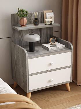 床头柜卧室家用纳床头收柜简约代边小户现型储物柜GNV组装出租屋