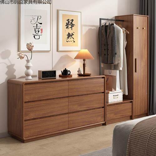 室挂衣CWC架多功家能体靠墙衣帽卧柜新一中式落地五斗柜用收纳储