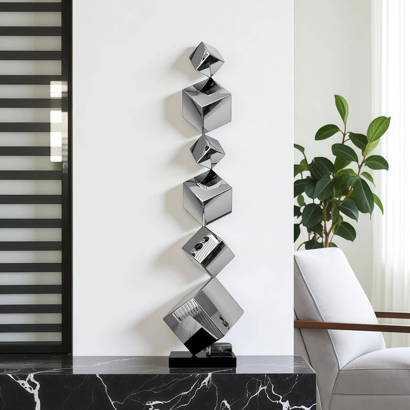 简约JXL轻奢雕不锈钢塑落地样板品间装客厅软装饰酒店走廊艺术大