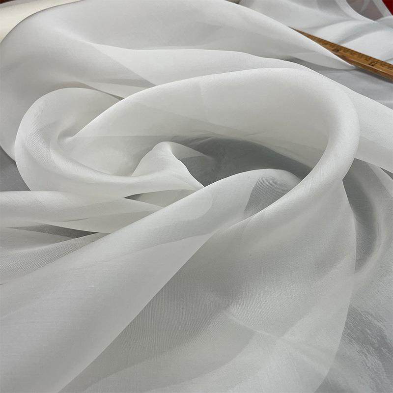 吉第华都mm蚕桑丝欧根缎天蚕生丝缎布料真8丝加密缎网纱ORH面料