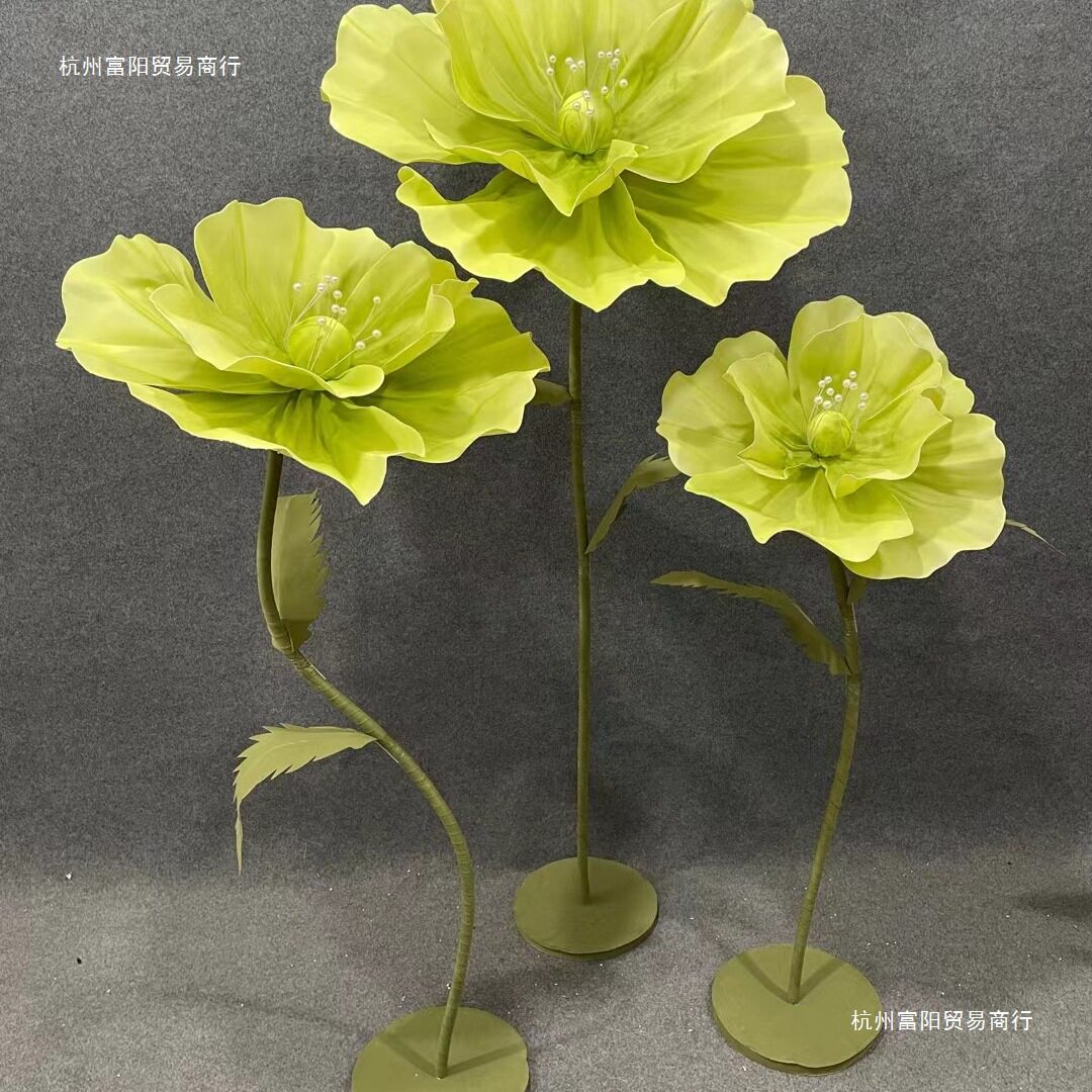 网红婚庆路引纸艺花立杆猫道具