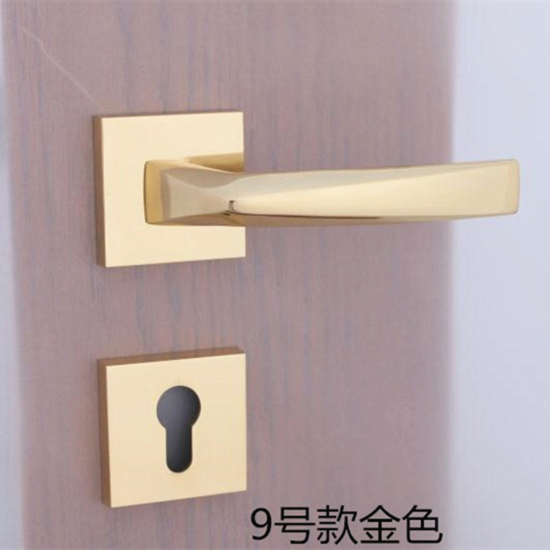 贝尔维帝金色静音分体执手门锁