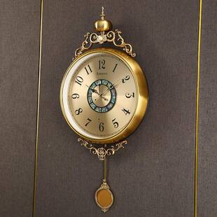 欧式复古摇摆挂钟新中静式厅钟表音家用大气时钟轻客奢个IGI性挂