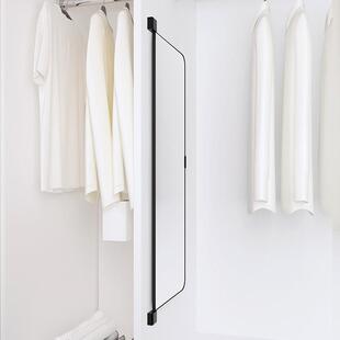 柜镜子推拉镜旋转内隐形伸缩镜置衣装橱衣内全CQI身镜折叠试衣穿