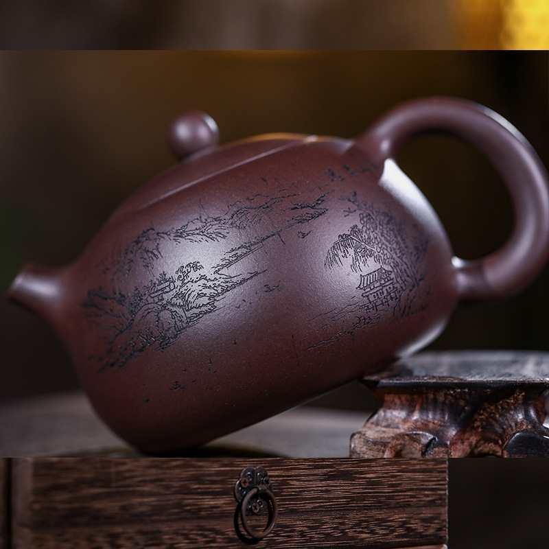 球孔西施砂壶号卡盖紫砂壶手量工西施壶紫大容家用泡茶壶F87T76TS