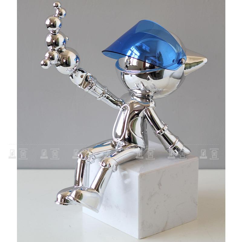 轻HHX奢创意面装具器人饰样板房售楼处酒店大堂玄关镀电机软装品