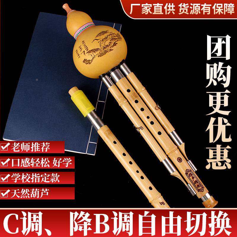 丝楠竹双调芦葫演丝CMRD降B金调葫芦丝学生初学奏葫芦丝可拆卸乐
