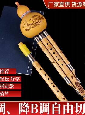 丝楠竹双调芦葫演丝CMRD降B金调葫芦丝学生初学奏葫芦丝可拆卸乐