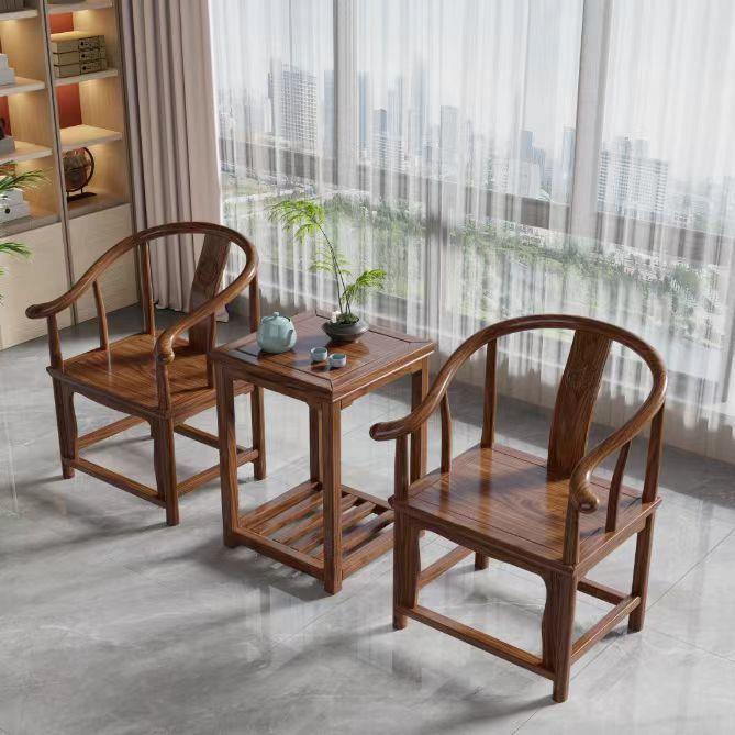 实木椅子加厚围几椅圈椅件套豪华官椅帽中式仿古茶三单BGK人靠背