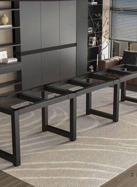 桌岩子腿桌脚架铁支餐桌艺OUL办公会议电脑桌茶几底座架子板桌架