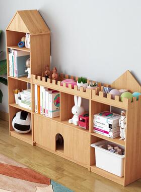 儿童城堡架书架纳实木落地书柜置物宝宝物SMSG7014创意储家用一体