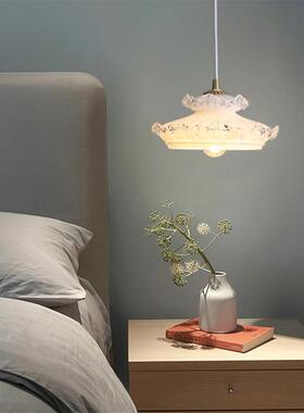 式中古餐厅灯轻LJ-6154奢全铜玻璃三吊头日式复古房奶油法风床头