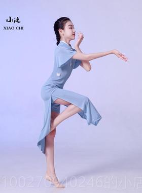 高档儿童古典表演舞蹈服装套装女孩式旗袍舞蹈练习修身L服ook古风