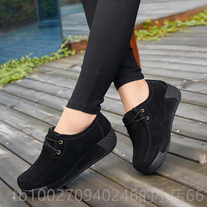 高档棉鞋女225冬季秋豆豆鞋女加人绒厚0底休闲鞋大码懒鞋一脚蹬女