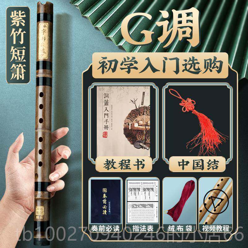 高档洞箫乐萧初学风者专业奏级学演生零基器础六八孔g调f古紫竹短