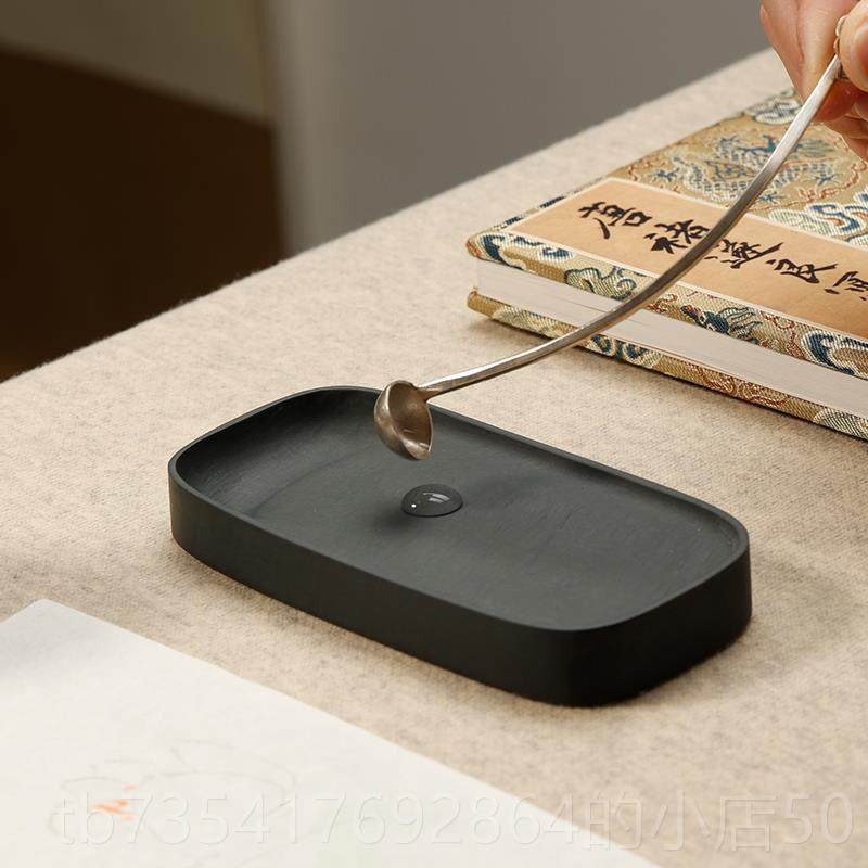 正品罗纹素云歙砚5寸精制文房原书法专用高端 石砚礼 品研墨墨条