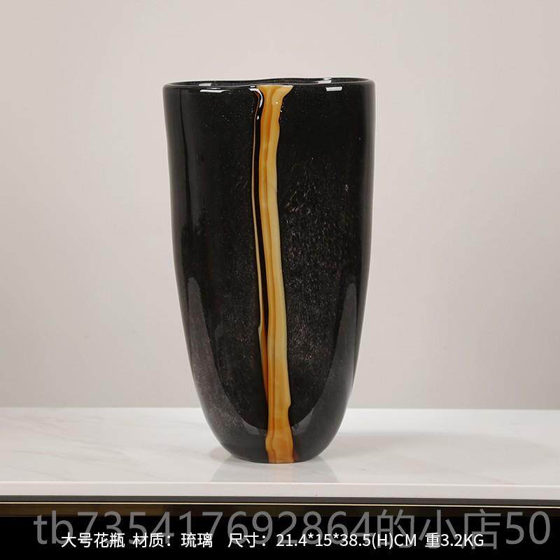 正品琉璃摆花品瓶轻奢加厚水培花瓶美式样板花房现代装饰客厅插花图片