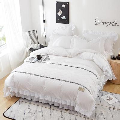 正品被纯棉床上四韩件套公主式网红棉套少女全心床裙简约四季花边