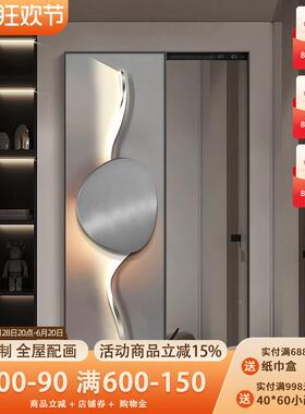 轻奢光影隐藏式镜全子画高JO231102档推拉镜身穿玄关衣镜装饰画卧