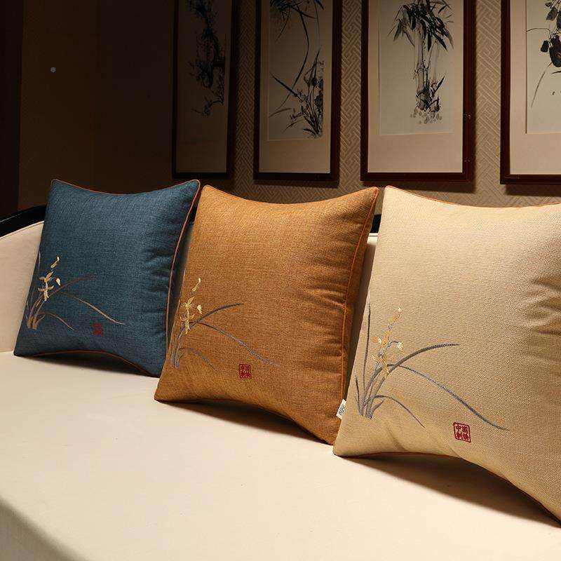 抱枕沙客厅中国风办公室枕靠枕床头靠发垫腰中JZRL式抱枕套靠背背