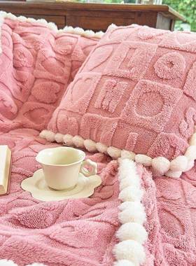 抱枕被款塔毛XUNHUANM芙绒球车载折二合新一两用靠枕叠被子办公室