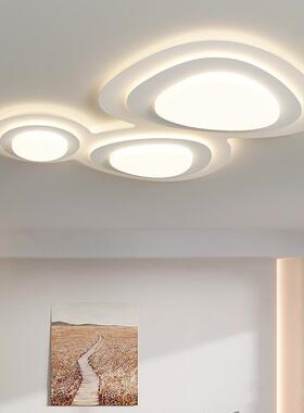 油客厅灯现代奶大简约大39490气中山灯具全屋套餐鹅卵风石吸顶厅